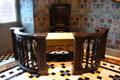 Barrier, table & throne such as used by Henri III to keep courtiers away while he ate at Blois Chateau. Blois, France.