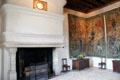 Guards' room with Flanders tapestries at Chenonceau Chateau. Chenonceau, France.