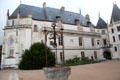Courtyard section from chapel to drawbridge port of Chaumont-Sur-Loire. France.