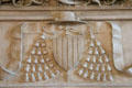 Cardinal's hat in coat of arms of Cardinal Georges d'Amboise on dining room fireplace at Chaumont-Sur-Loire. France.