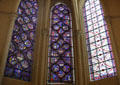 St Thomas the Apostle in India, Life of St Julien the Hospitaller & geometric stained glass windows at Chartres Cathedral. Chartres, France.