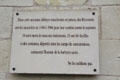 Plaque remembering use of Abbey as prison holding French Resistance fighters of Nazism & executions at Fontevraud Abbey. Fontevraud, France.