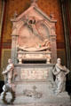 Tombstone of Bishop Félix Dupanloup 1888 by architect Douillard & sculptor Henri Chapu at Orleans Cathedral. France.