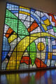 Stained glass window in entrance hall at Musée National Fernand Léger. Biot, France.