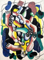 Les Plongeurs polychromes painting at Musée National Fernand Léger. Biot, France.