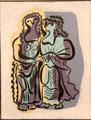 Two Women in Conversation painting by Pablo Picasso at Picasso Museum. Antibes, France.
