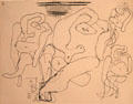 Reclining Bather pen & ink on paper by Pablo Picasso at Picasso Museum. Antibes, France.