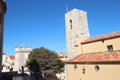 Old town including stone belfry. Antibes, France.