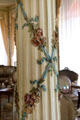 Pillar decorated with sculpted ribbon & flowers in Grand Salon at Villa Ephrussi de Rothschild. Saint Jean Cap Ferrat, France.