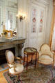 Furnishings & decorated door panel in Boudoir at Villa Ephrussi de Rothschild. Saint Jean Cap Ferrat, France.