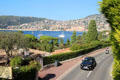 Cap Ferrat coastal road leading to Villa Ephrussi de Rothschild. Saint Jean Cap Ferrat, France.