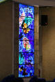 One of three stained glass windows depicting creation by Marc Chagall at Chagall Museum. Nice, France.