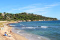 Bathers on sunny beach. Sainte-Maxime, France.