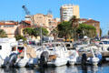 Pleasure craft moored in harbor. Sainte-Maxime, France.