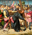 Christ carrying the cross painting by Master of Pietà de Saint-Germain-des-Prés at Beaux-Arts Museum. Lyon, France.