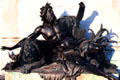 Detail of bronze sculpture on base of Louis XIV equestrian monument at Place Bellecoeur. Lyon, France.