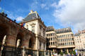 Court of honor facade of Lyon City Hall with modern infill building beyond. Lyon, France.
