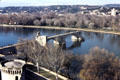 Rhone & Bridge of Avignon. Avignon, France.