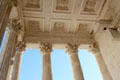 Corinthian columns & porch ceiling of Maison Carrée. Nimes, France.
