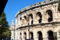 High school building & Arena of Nîmes. Nimes, France.