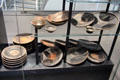 Ceramic plates from tomb in necropolis of Marronniers à Beucaire at Musée de la Romanité. Nimes, France.