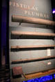 Examples of Roman plumbing pipes at Pont du Gard museum. Nimes, France.