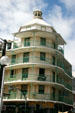 Octagonal tower on Creole-style building at Faidherbe boul. & rue Frébault. Pointe-à-Pitre, Guadeloupe.