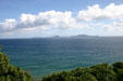 View of Les Saintes islands from near Vieux Fort. Guadeloupe.
