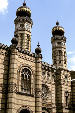 Byzantine-Moorish style Great Synagogue by Ludwig Förster stands in Budapest. Hungary.