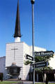 Directions signs for crowds at Knock Shrine. Ireland
