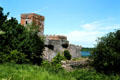 Doe Castle on inlet of Sheephaven Bay. Ireland.