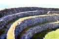 Ramparts of Grianan of Aileach hilltop fort. Ireland.