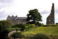 St Mary's Abbey, Talbot Castle & Yellow Steeple across river from Trim Castle. Trim, Ireland.