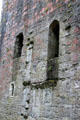 Original doorways elevated off ground for defense at Maynooth Castle. Ireland.