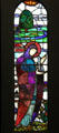 St Brigid stained glass by Michael Healy at National Gallery of Ireland. Dublin, Ireland.