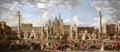 Preparations to Celebrate Birth of Dauphin of France in Piazza Navona painting by Giovanni Paolo Panini at National Gallery of Ireland. Dublin, Ireland.