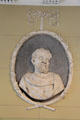 Portrait relief in neoclassical style in entrance hall at Rathfarnham Castle. Dublin, Ireland.