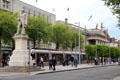 Tram mall with General Post Office on O'Connell Street. Dublin, Ireland.