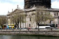 Four Courts courthouse building on Bank of River Liffey. Dublin, Ireland.