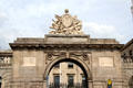 Courtyard arch of Four Courts building. Dublin, Ireland