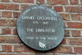 Plaque on former house of Liberator Daniel O'Connell on Merrion Square. Dublin, Ireland.