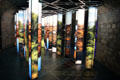 Lighted columns show Ireland that emigrants have left at Irish Emigration Museum. Dublin, Ireland.