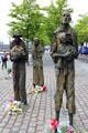 Sculpture of victims of Great Famine in which a million Irish died & a million more emigrated at Custom House Quay Famine Monument. Dublin, Ireland