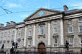 Front Gate of Trinity College with clock over portal. Dublin, Ireland.