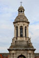 Upper details of Campanile at Trinity College. Dublin, Ireland.