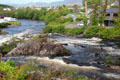 Rapidly running stream separating North & South squares of Sneem. Sneem, Ireland.