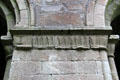 Border with carved arrowheads at Boyle Abbey. Knocknashee, Ireland.