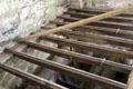 Rails used in the moving of heavy laundry. Portumna, Ireland.