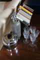 Cocktail set in sitting room at Strokestown Park. Vesnoy, Ireland.