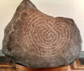 Hollywood stone with labyrinth pattern at Glendalough Visitor Centre. Ireland.
